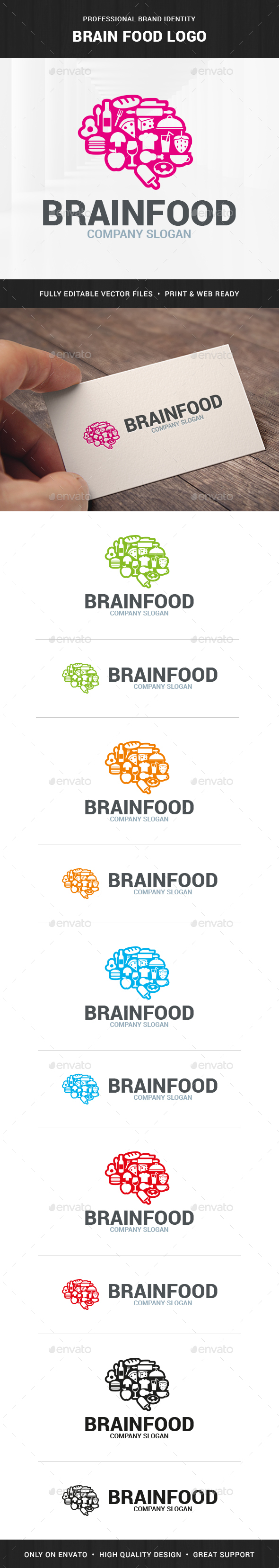 Brain Food Logo Template