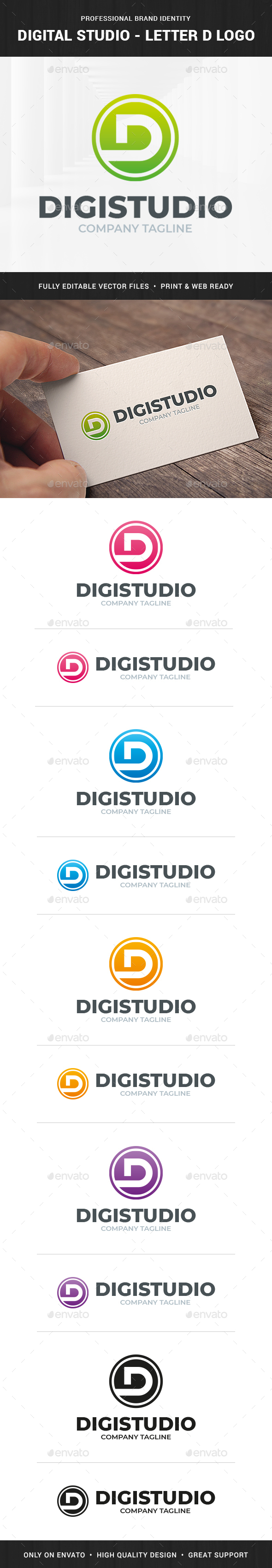 Digital Studio - Letter D Logo