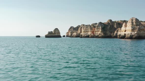 Waters of Atlantic Ocean with View of Ponta De Piedade Portugal Lagos