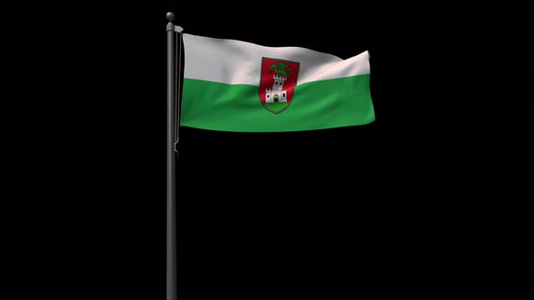 Ljubljana City  Flag,4K Prores 4444 Footage With Alpha