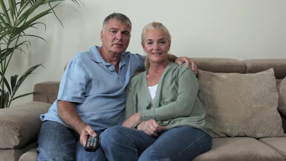 Couple watching television