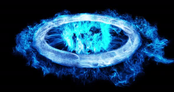 Abstract Portal Ring, Blue energy surge. 