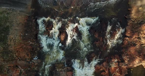 Waterfall and the dam at Lake Monduran in Australia.