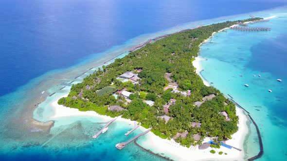 Aerial drone sky of seashore beach break by lagoon and sand background