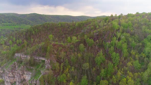 Aerial Video of Mountains and Forest on a Summer Day