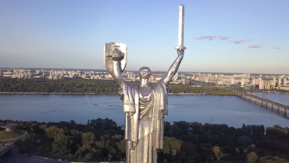 Monument Motherland. Aerial. Kyiv. Ukraine