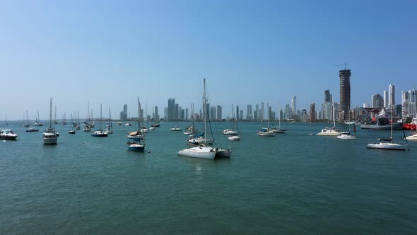 Beautiful Yachts in a Bay in the Bocagrande Area Cartagena Colombia