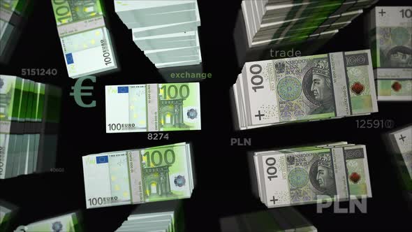 Euro and Polish Zloty money exchange loop
