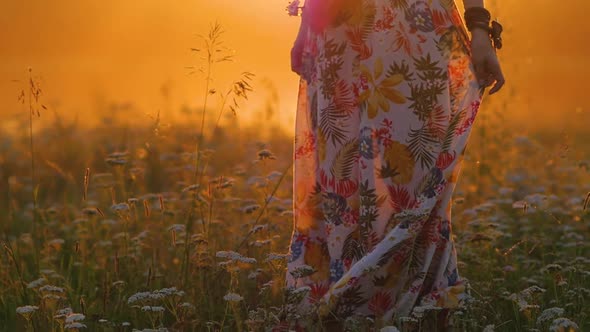 Attractive Woman Aged Boho Style