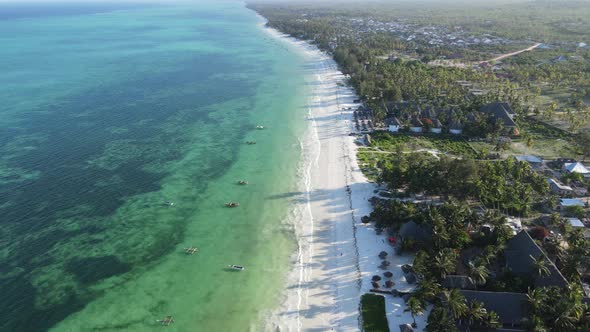 Ocean Near the Coast of Zanzibar Island Tanzania Slow Motion