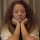 Depressed Mixed Race Young Woman with Long Curly Hair Cries - VideoHive Item for Sale
