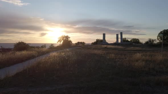 Galgberget in Visby at Sunset Gotland Sweden Pan