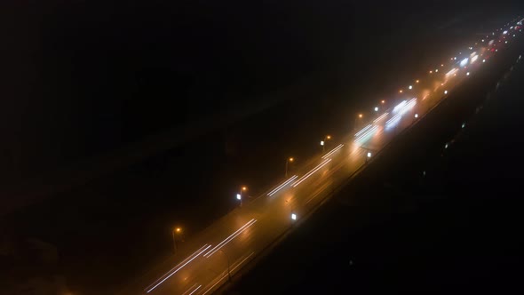 A Road Bridge in the Middle of the Fog