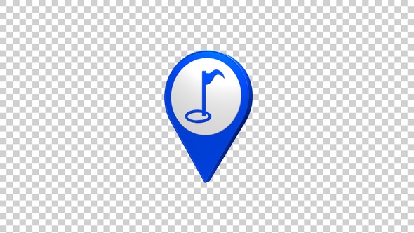 Golf Course Map Pin Location Icon