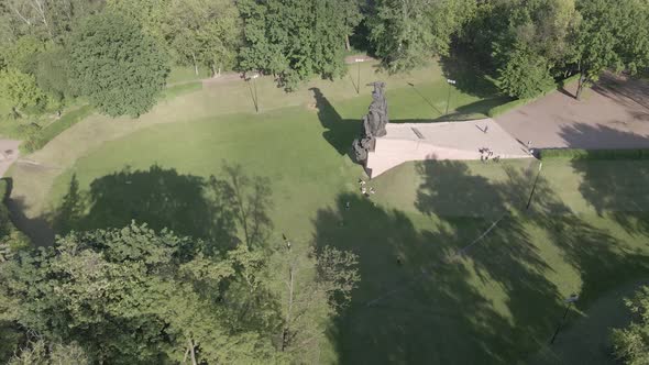 Kyiv, Ukraine: Babi Yar. Memorial Mass Murder of Jews. Aerial View, Flat