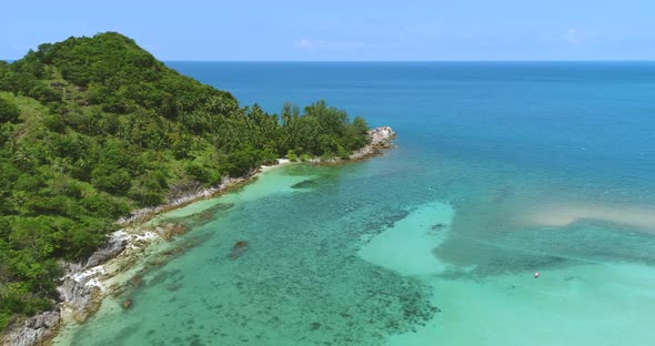 Aerial Dream Island Greenery Hills Panoramic View