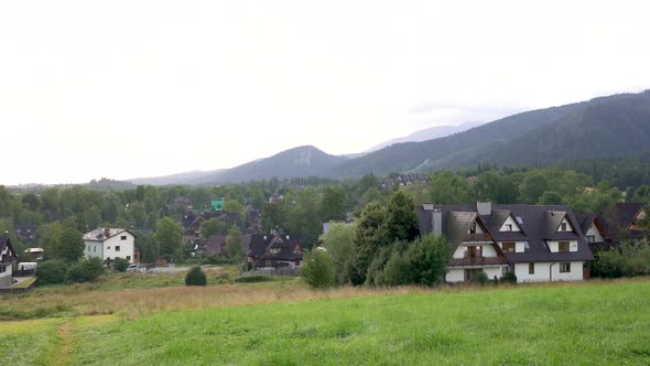 Zakopane Landscape against Tatra mountains