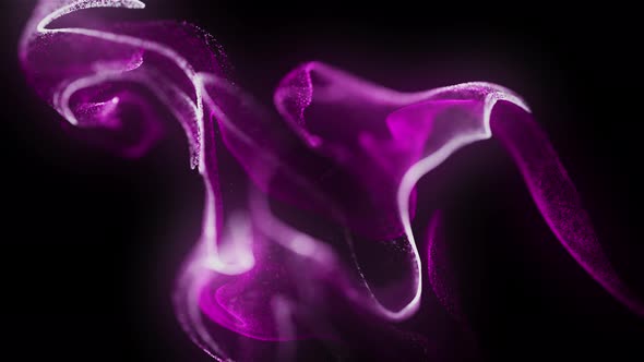 Violet And White Fluid Particles Abstract 4k
