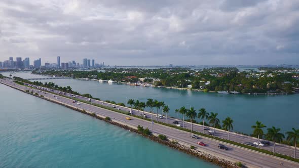 View of the road in Miami, Florida