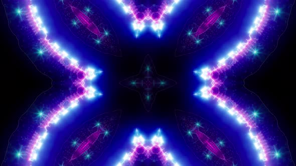 Blinking Blue Light Purple Kaleidoscope Loop 4K 03