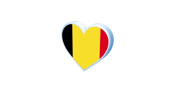 Belgium Flag Heart Shape