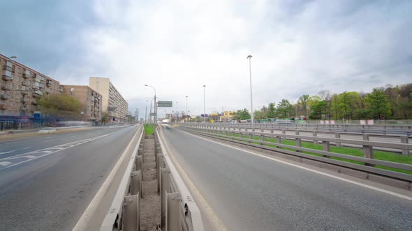 Traffic Jams of Roadside Transportation Motion in a Big City