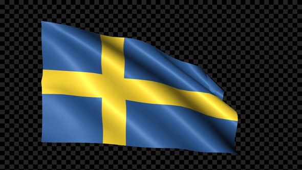 Sweden Flag Blowing In The Wind