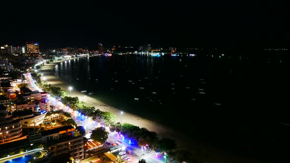 Time lapse of beautiful Pattaya city around sea ocean bay in Thailand