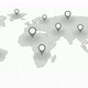 Gray Color World Map Location Tracking Animated On White Background - VideoHive Item for Sale