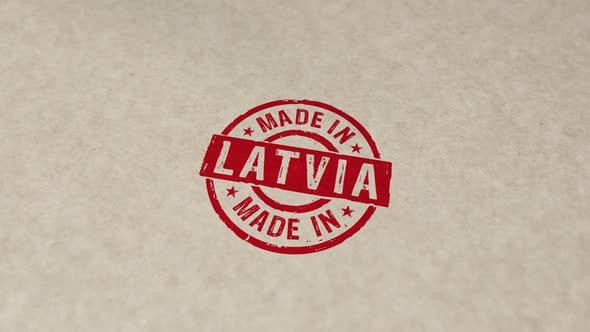 Made in Latvia stamp and stamping