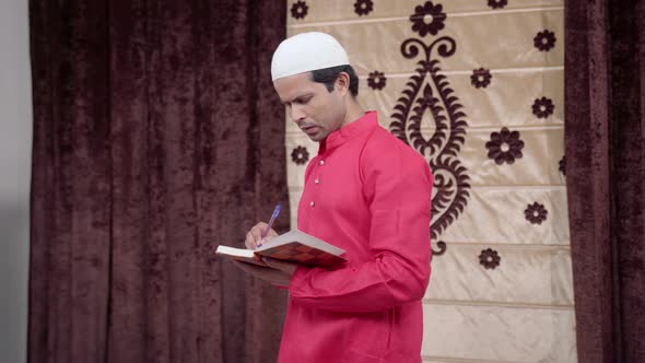 Muslim man reciting poem