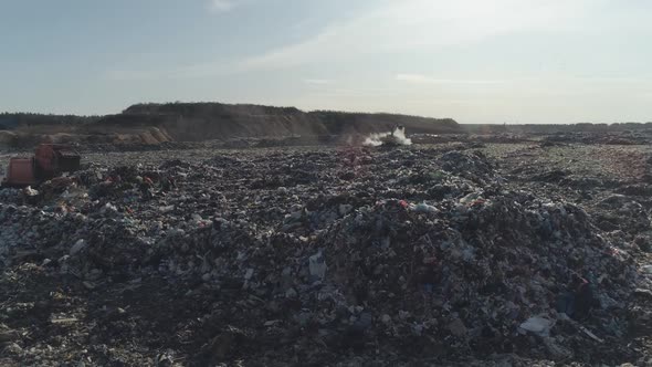 Garbage Dump Aerial View of the Garbage and Waste Storage Environmental Pollution View From a Height