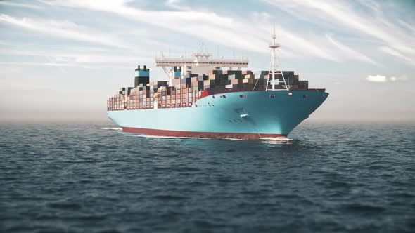 Container Ship Deliver Products In the Sea alt