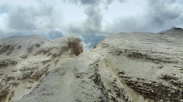 Aerial View From Mountain Top in Italian Dolomites