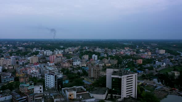 Sylhet City Sunset Bangladesh Aerial Drone Sc08