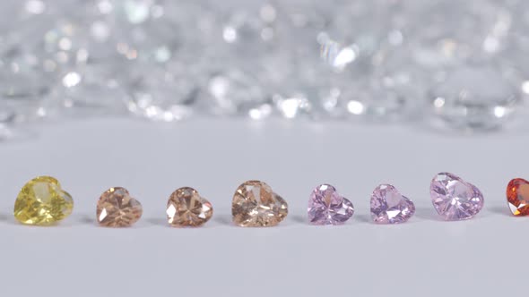 Colorful Gemstones In Heart Shape.