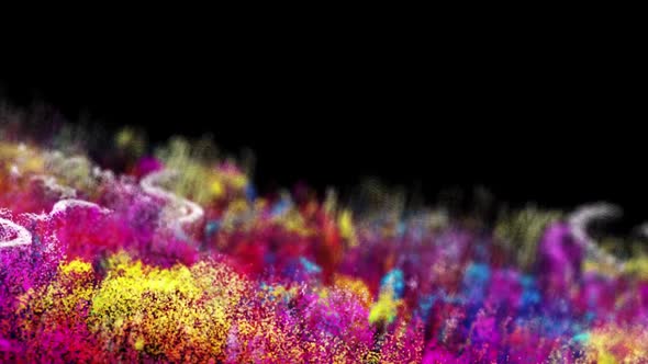 Animated Bright Landscape of Particles