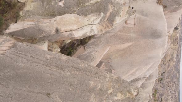 Vertical Video Cappadocia Landscape Aerial View