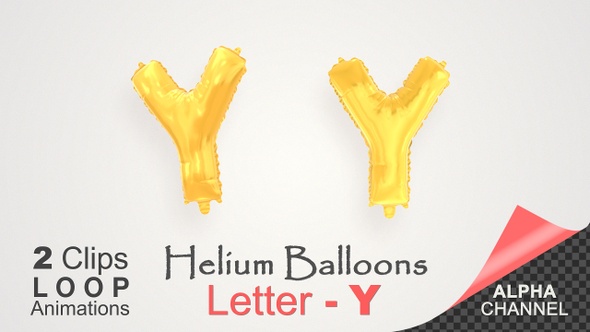 Helium Gold Balloons With Letter – Y alt