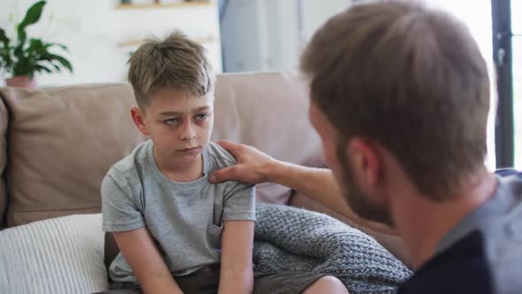 Caucasian man spending time with his son together