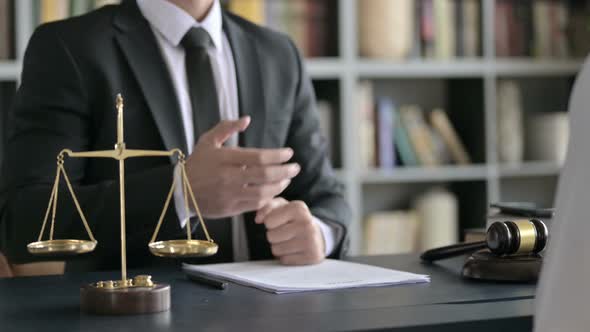 Close Up Shoot of Lawyer Hand Shaking with Other Person on Table