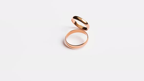 Wedding Golden Rings Isolated on White Background