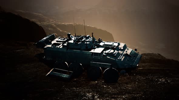 Old Military Vehicle in Afghanistan Mountains