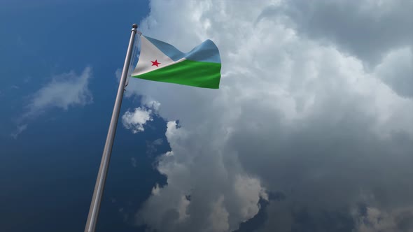 Djibouti Flag Waving 4K