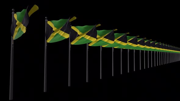 Row Of Jamaica Flags With Alpha 2K