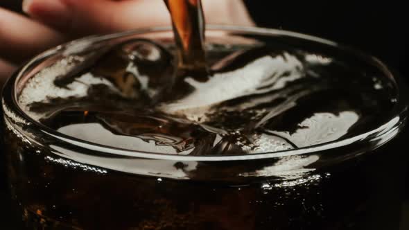 Beverage. Ice Cubes In A Glass.