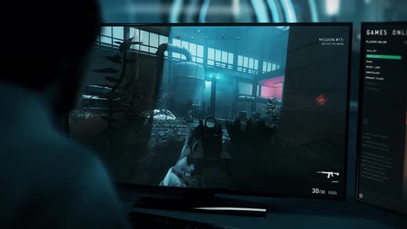 Failing to kill the terrorist forces in the difficult computer game level alt