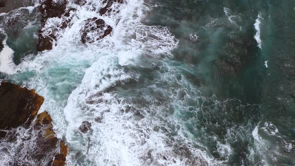 Wild Benijo Beach with Black Volcanic Sand in the Atlantic Ocean