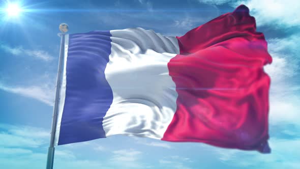 4K 3D France Flag