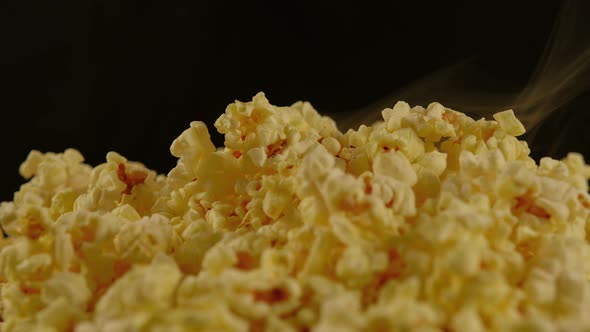 Pile of Appetizing Popcorn with Dissipating Steam